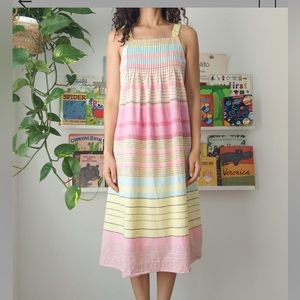 Vintage Bert Geiger flowy pastel stripe dress